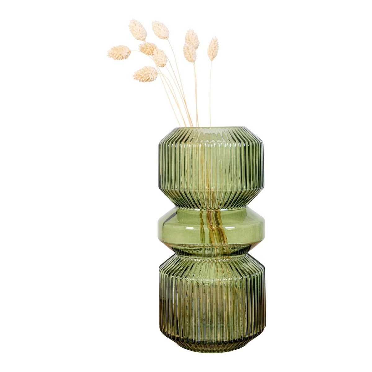 Vaas - Groen, Glas, Ø12x25 cm