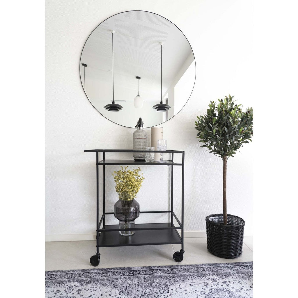 Vita Bar Trolley - zwart, staal, 68x40x79cm