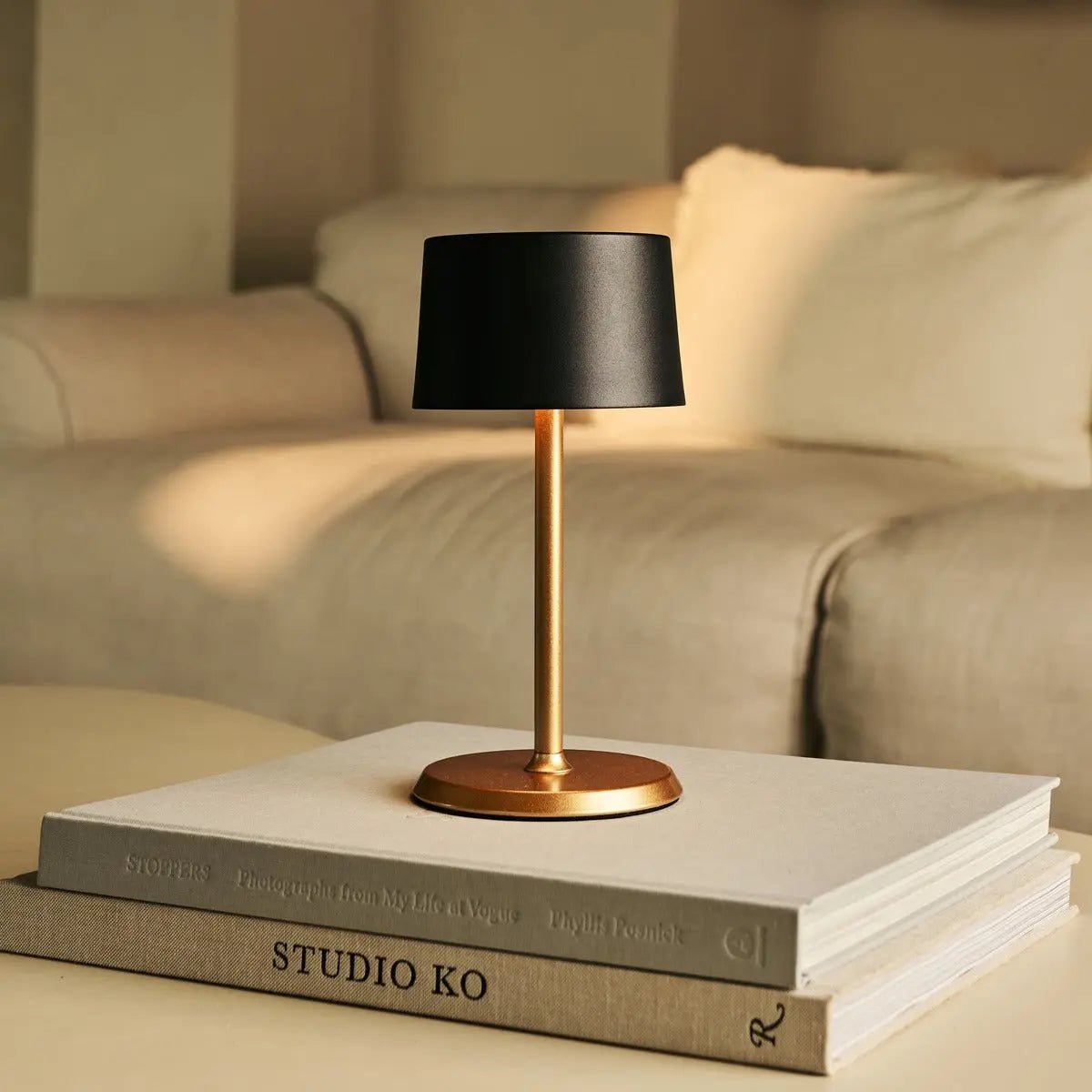 David Black & Gold oplaadbare tafellamp 2 op 1 met verstelbare hoogte - dimbaar en draadloos met 120 uur batterij