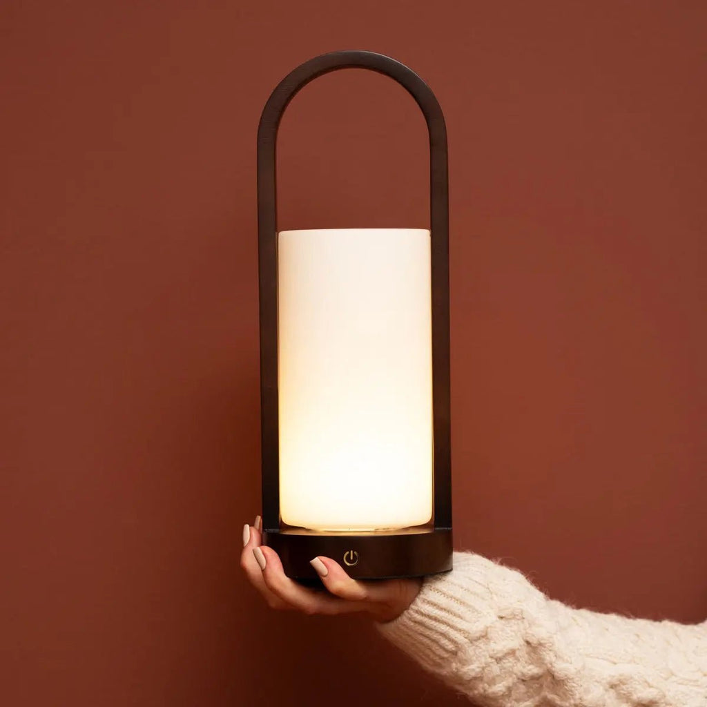 Evie Donkerbruine Oplaadbare Houten Tafellamp | Dimbaar, draadloos en 3 lichtmodi