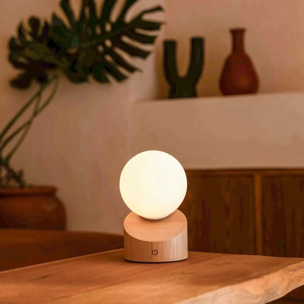 Morris Lichtbruine Oplaadbare Lamp | Stijlvol, draadloos en duurzaam ontwerp