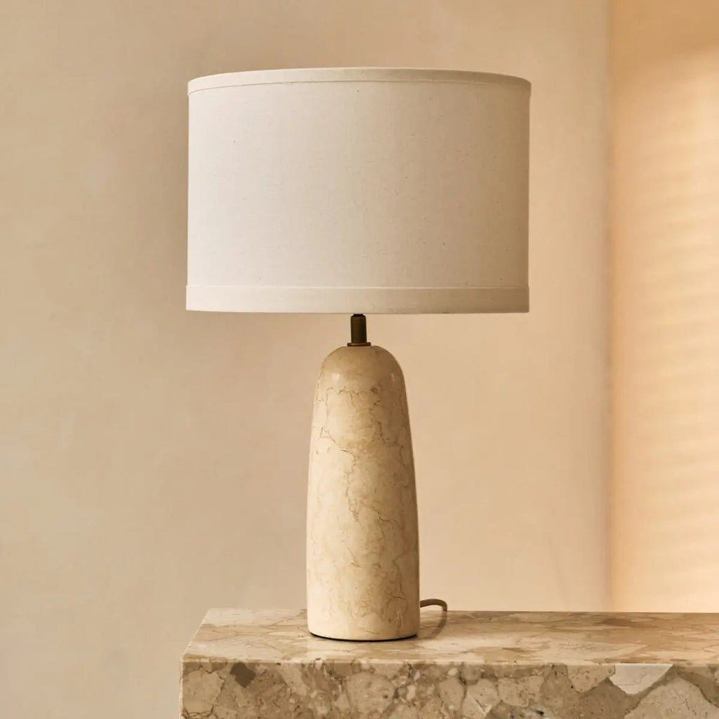 Charlotte Marmeren Lamp | Katoenen kap en elegante verlichting