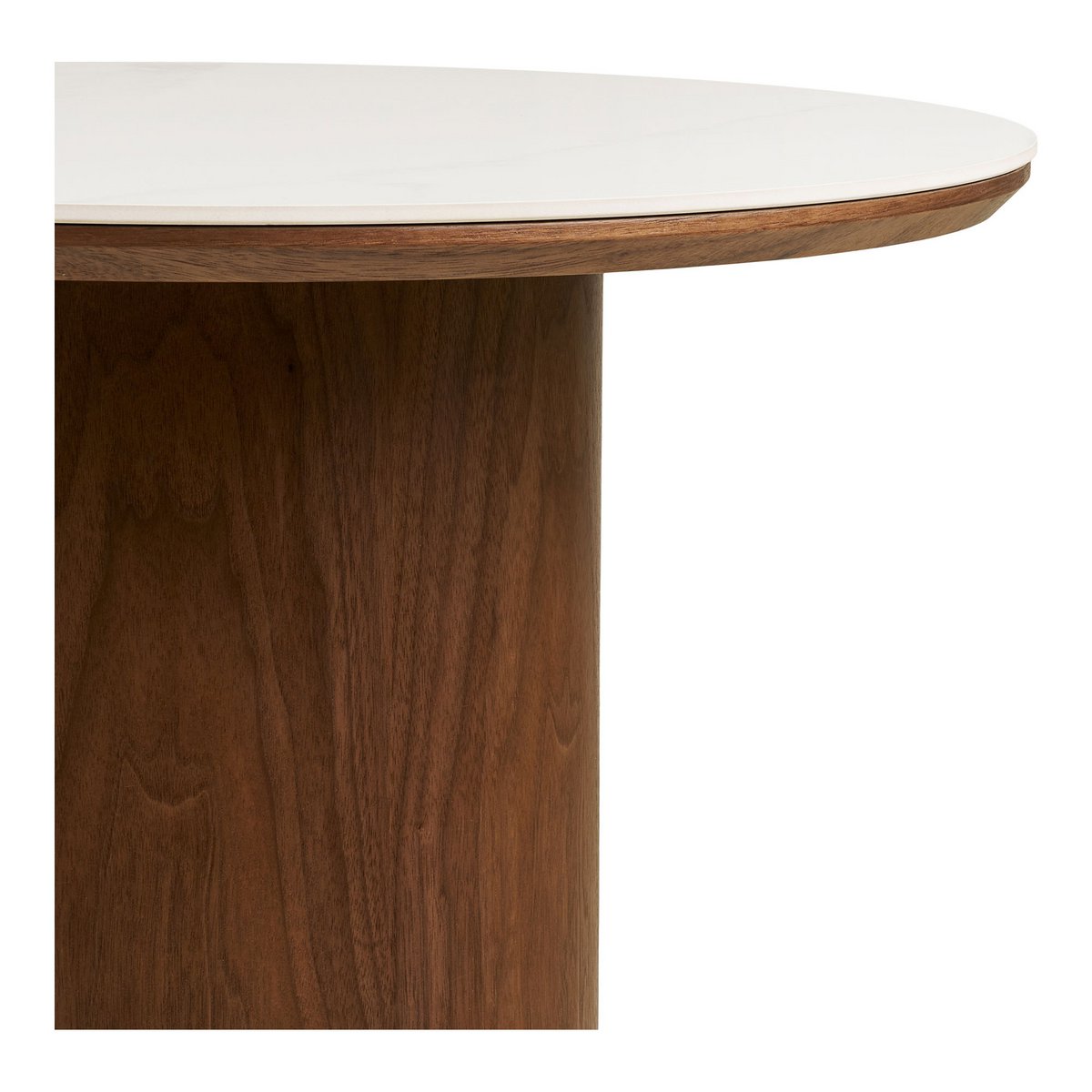 Noli Salontafel, tafelblad keramiek/essenfineer, wit/donkerbruin, ø60x42 cm