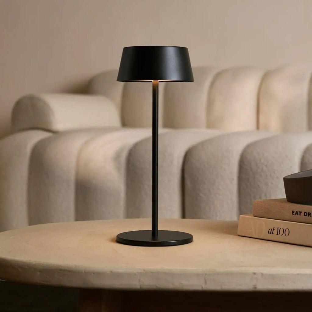 Hugo Midnight Zwart Oplaadbare Tafellamp | Dimbaar, stijlvol en draadloos