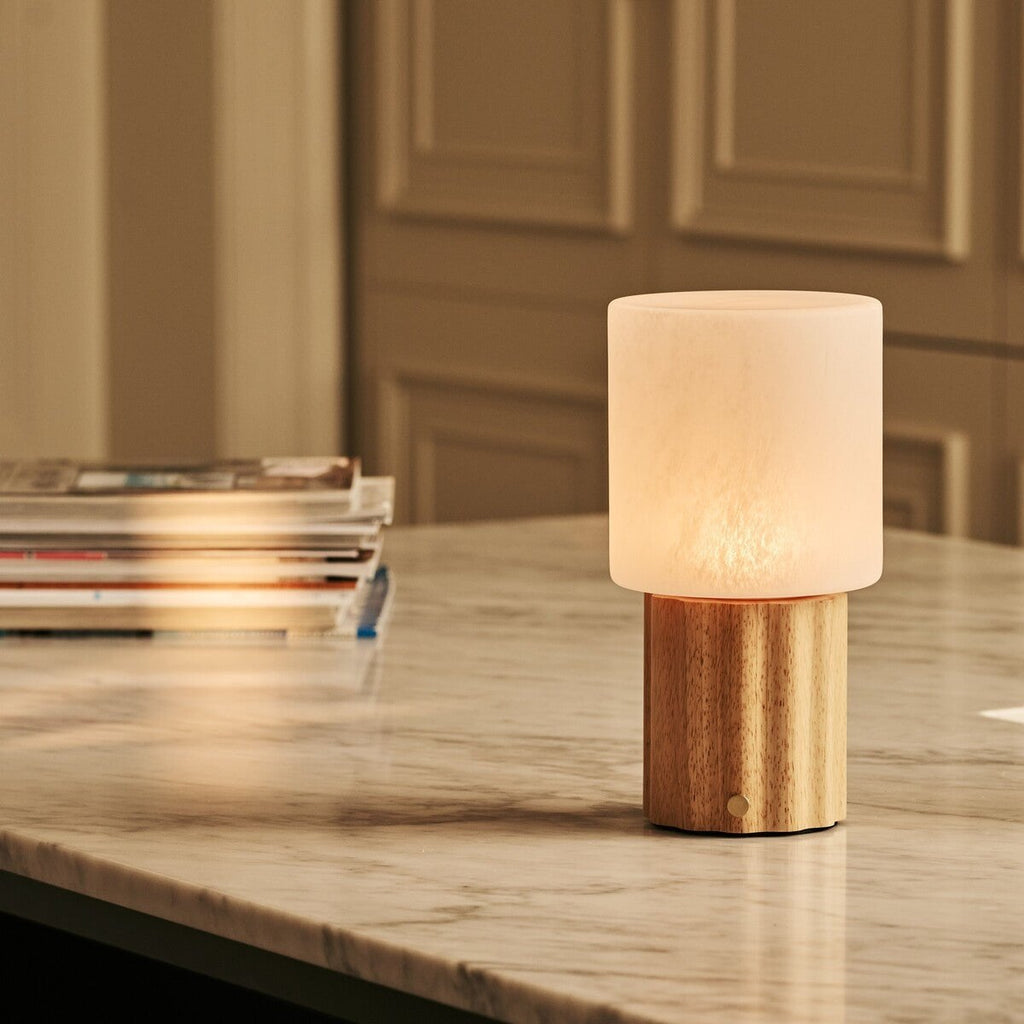 Frank Light Brown Rechargeable Table Lamp | Cordless, 3 Light Colors, Dimmable
