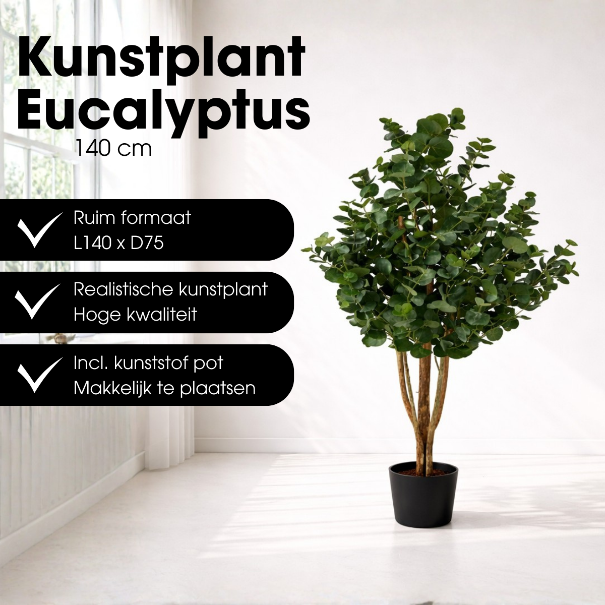 Kunstplant Eucalyptusboom Groen