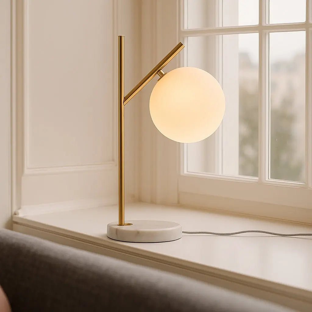 Madison marmeren lamp | Lamp van matglas en lamp met snoer