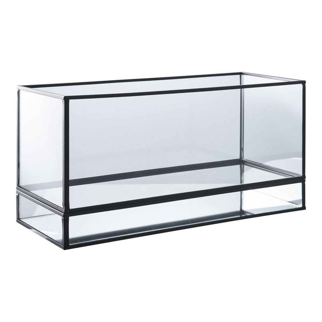 Hurricane Kaarshouder - Zwart, Glas, Metaal, 30x12x15cm