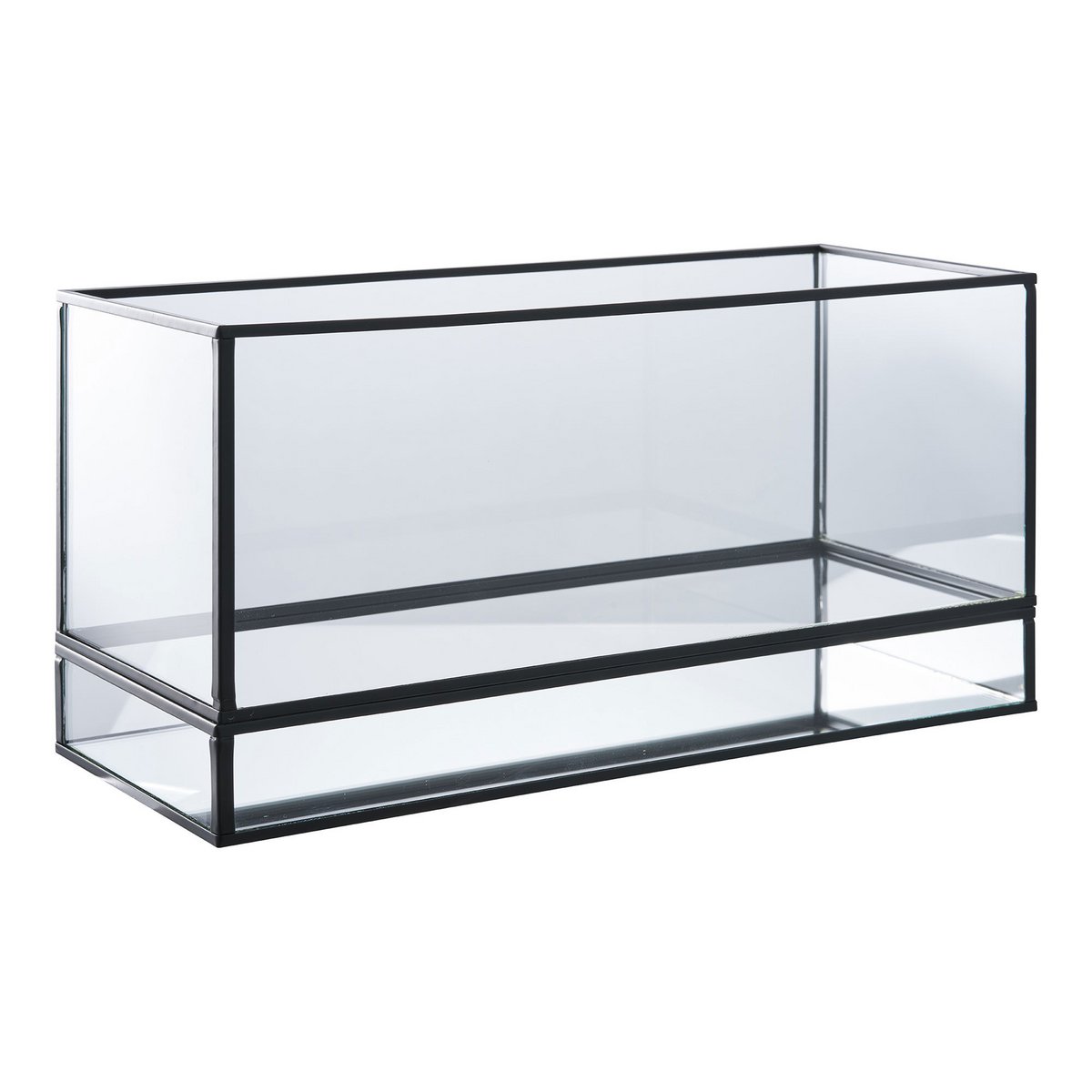 Hurricane Kaarshouder - Zwart, Glas, Metaal, 30x12x15cm