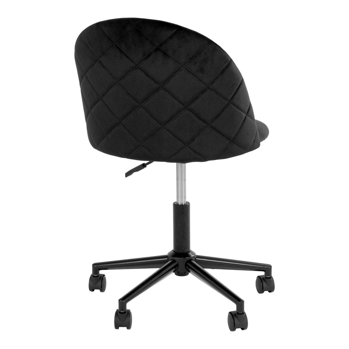 Geneve Bureaustoel - Zwart fluweel, zwarte poten, 55x55x73 cm