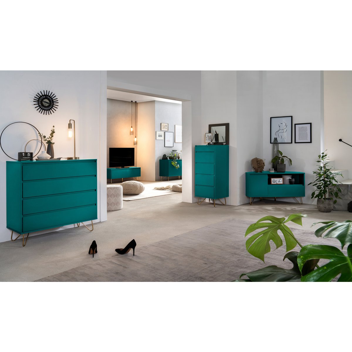 Dressoir met 2 deuren en 3 lades