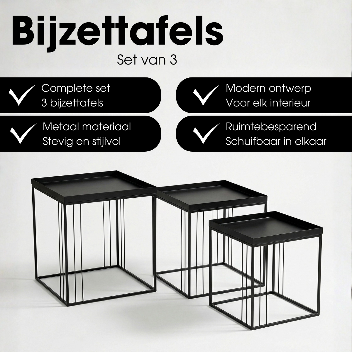 Bijzettafel Beth Zwart