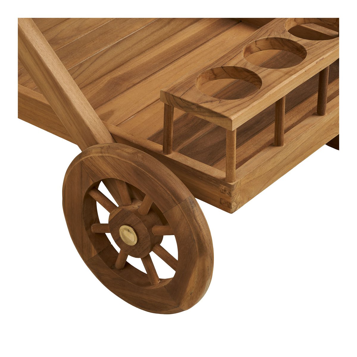 Pasaku Theewagen, teak, naturel, 86x50x81 cm