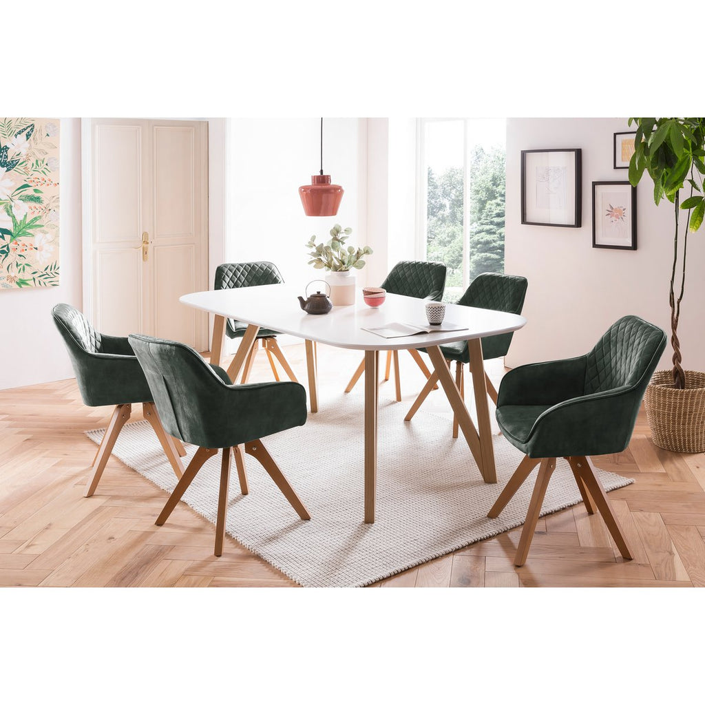 Eettafel 140x90x76 cm wit eiken