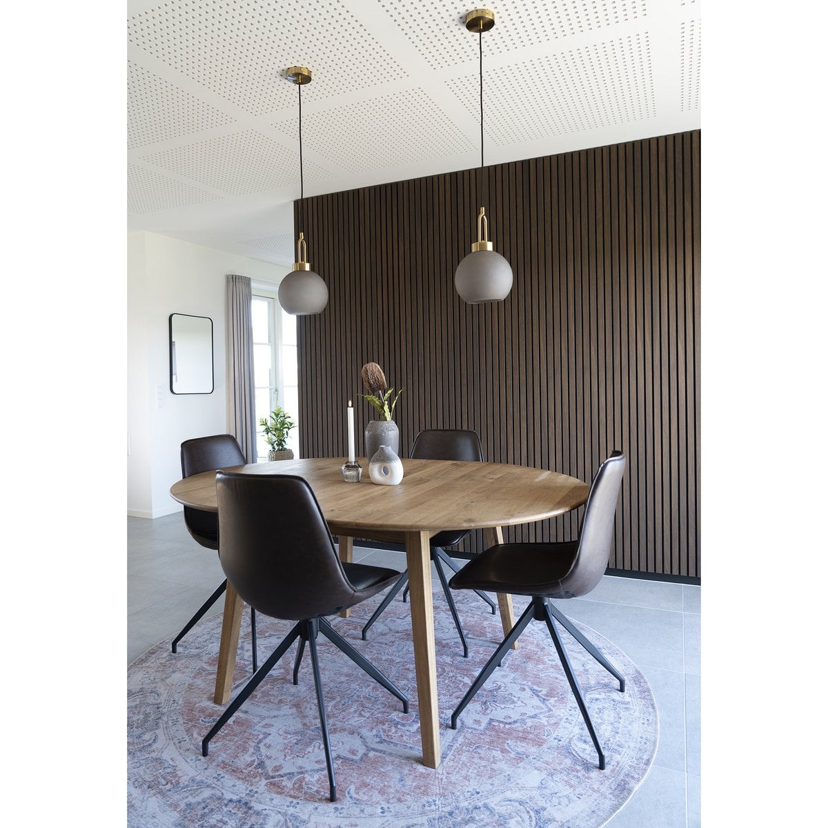 Monaco Eetkamerstoel - Donkerbruin, PU/Staal, 56x48x86 cm - Set van 2