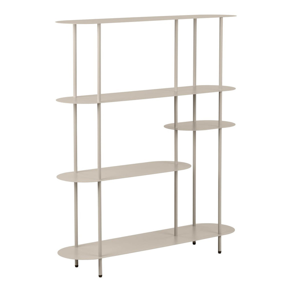 Rieti Open kast, 5 planken, asymmetrisch, metaal, zand, 31x118x139 cm