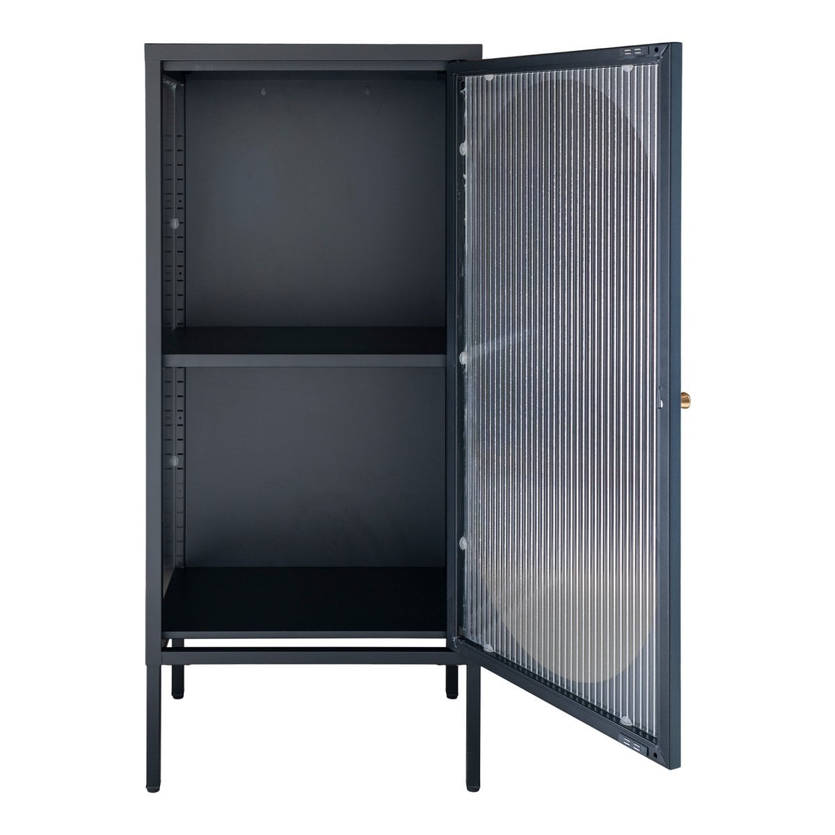 Adelaide Vitrinekast - Zwart, Staal/Glas, 50x35x110 cm