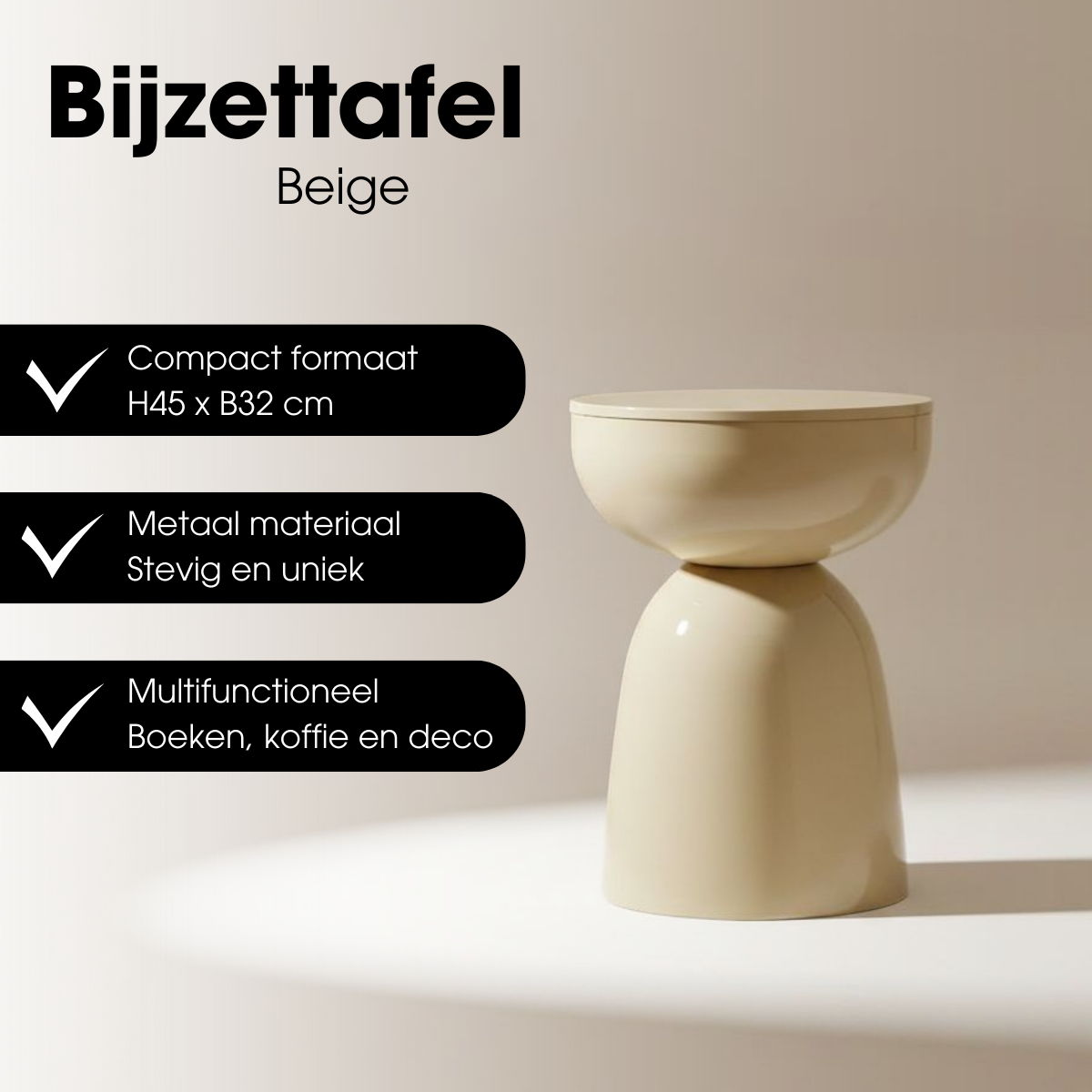 Bijzettafel Elliott Beige
