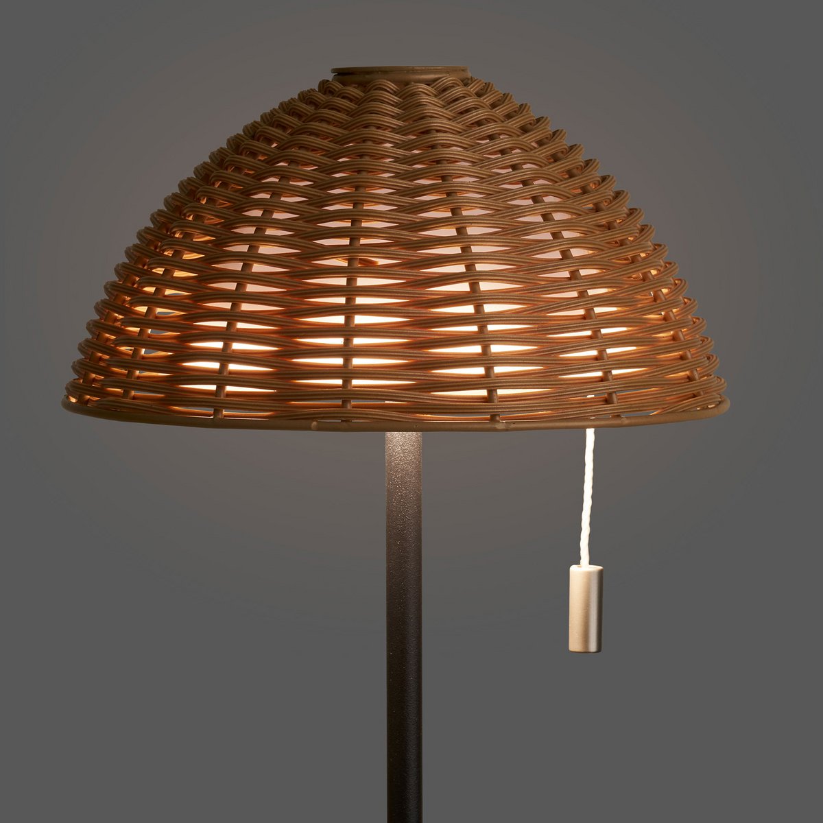 Wigan LED Tafellamp, metaal, oplaadbaar, natuur/zwart
