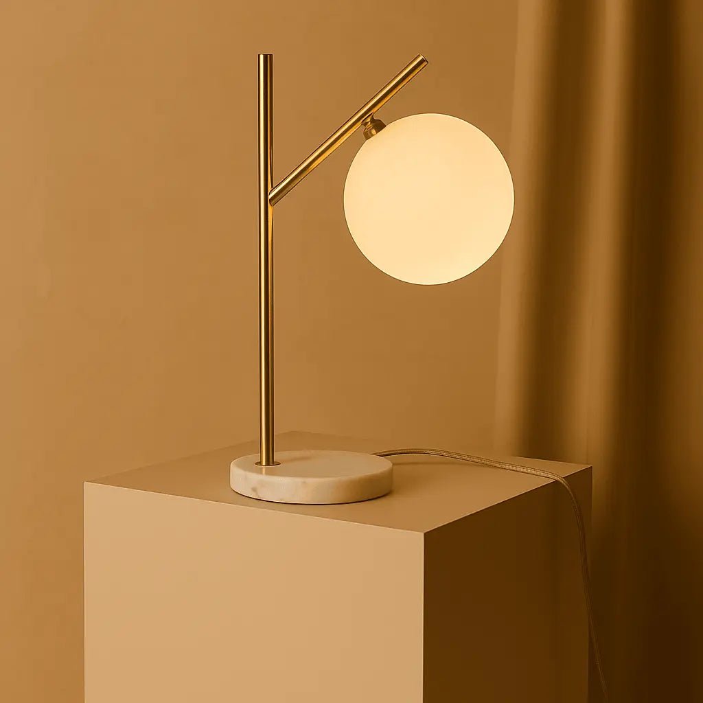 Madison marmeren lamp | Lamp van matglas en lamp met snoer