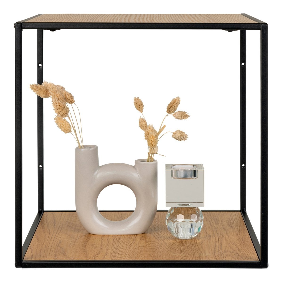 Vita Wandplank - eikenlook, zwart, 36x36x36cm