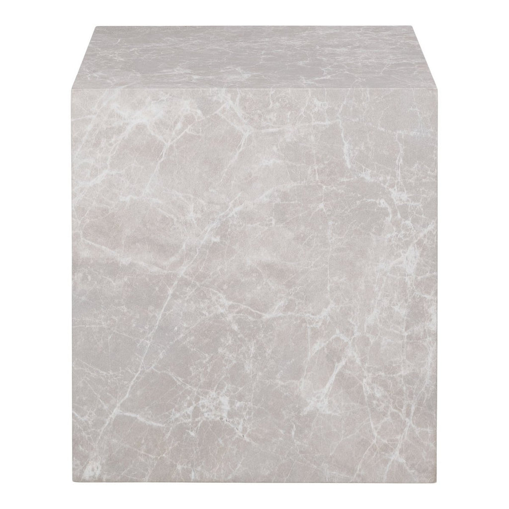 Praagse bijzettafel - marmerlook, beige, 40x40x45cm