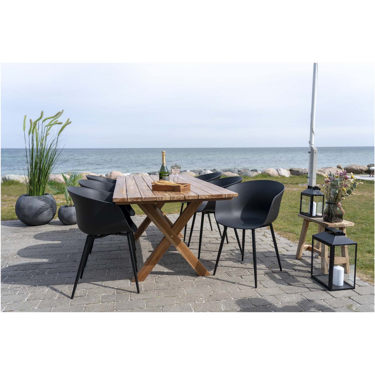 Roda Eetkamerstoel - Zwart, PP/Staal, 53x54,5x79 cm - Set van 2