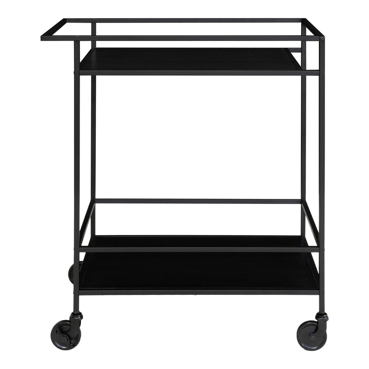 Vita Bar Trolley - zwart, staal, 68x40x79cm