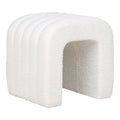 Colma Poef - MDF, Grenenhout, Schuim, Polyester, Wit - 41x36,5 cm