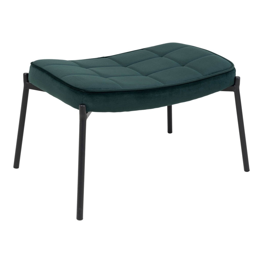 Glasgow Voetsteun - Fluweel, Groen - 61x41x36 cm