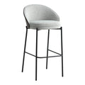 Canelas Barstoel - Lichtgrijs/donkerbruin, MDF/polyester/staal - Set van 2