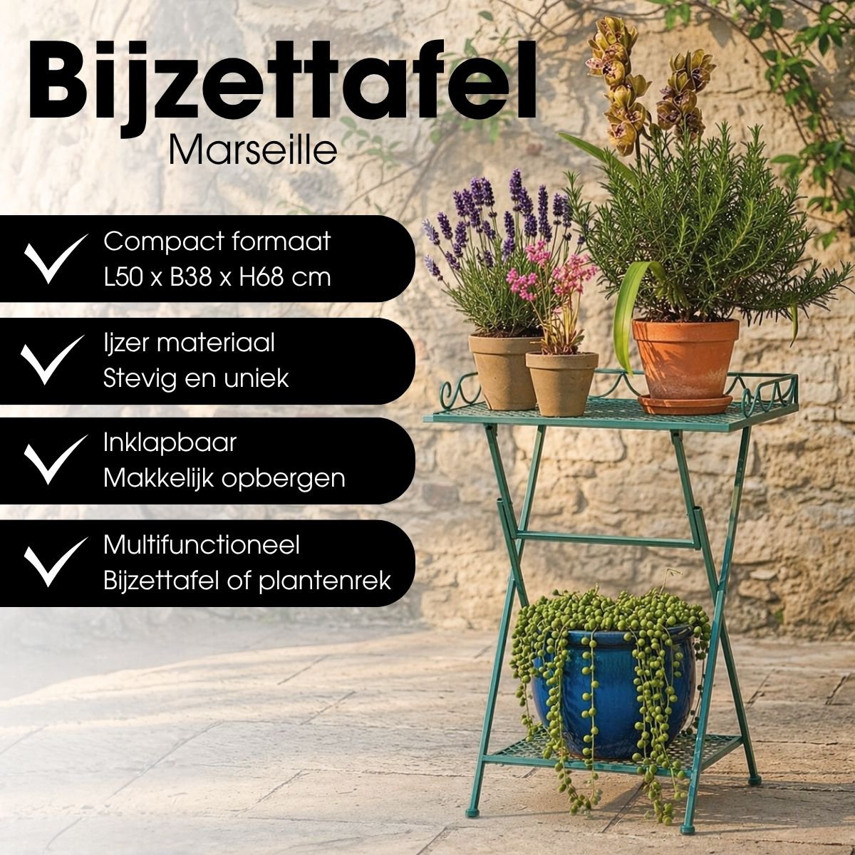 Bijzettafel buiten Marseille Groen