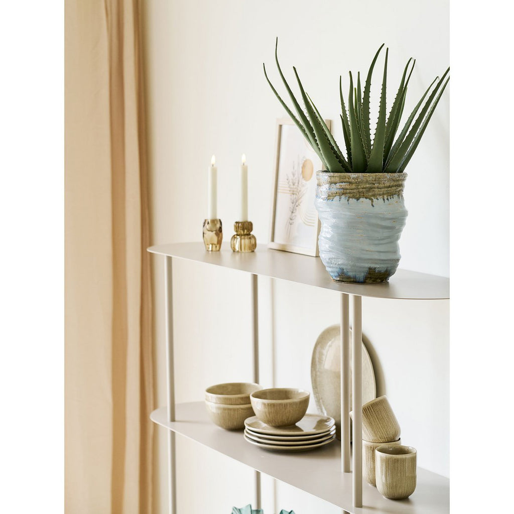 Rieti Open kast, 5 planken, asymmetrisch, metaal, zand, 31x118x139 cm