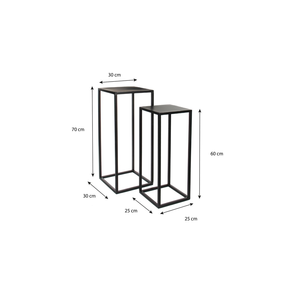 Bijzettafel set Goa Zwart