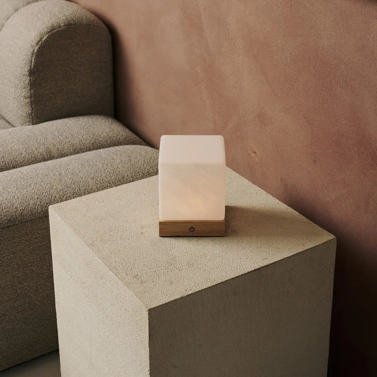 Yce Lichtbruine draadloze houten lamp | Oplaadbaar, dimbaar en batterijduur van 100 uur