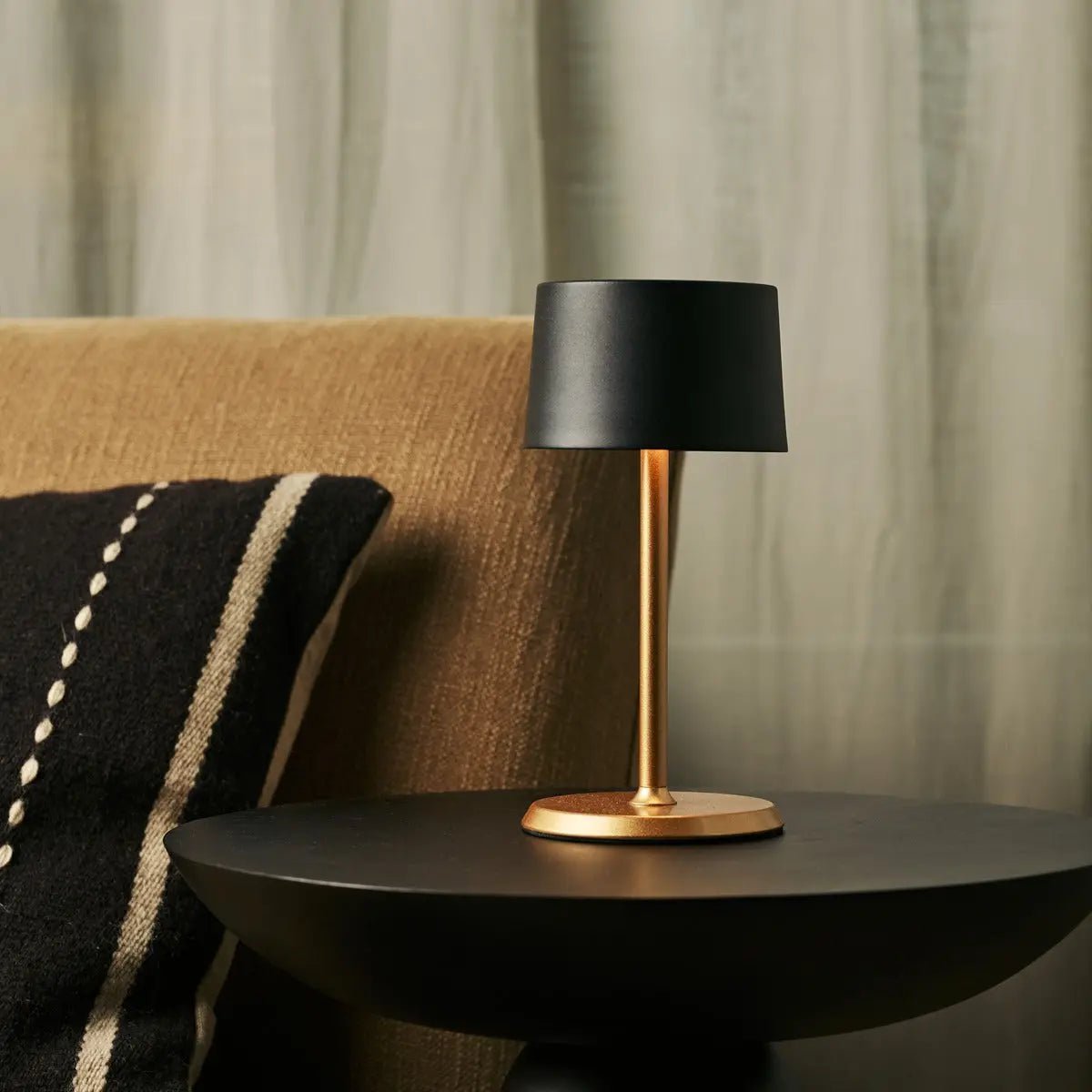David Black & Gold oplaadbare tafellamp 2 op 1 met verstelbare hoogte - dimbaar en draadloos met 120 uur batterij