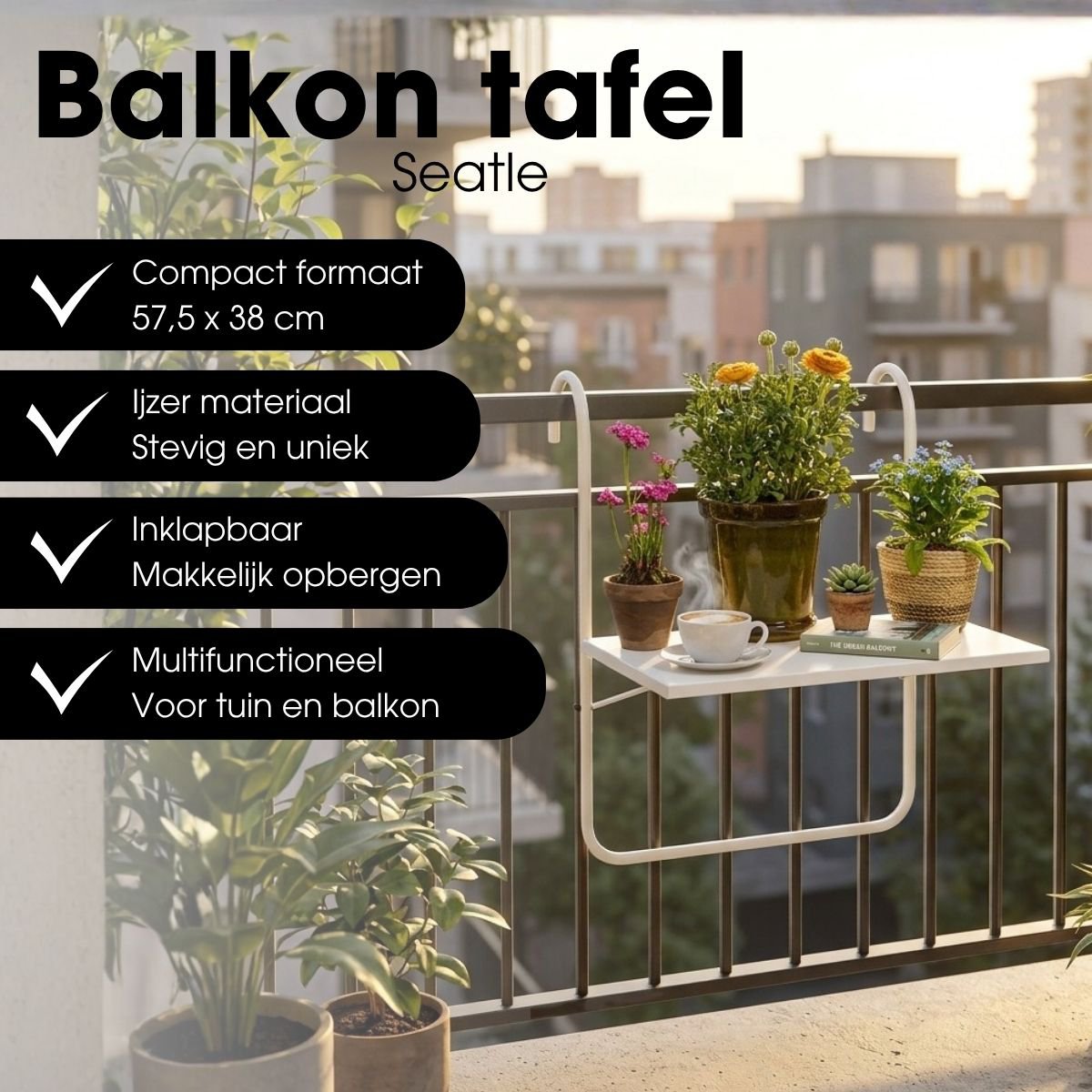 Bijzettafel buiten Seatle Wit