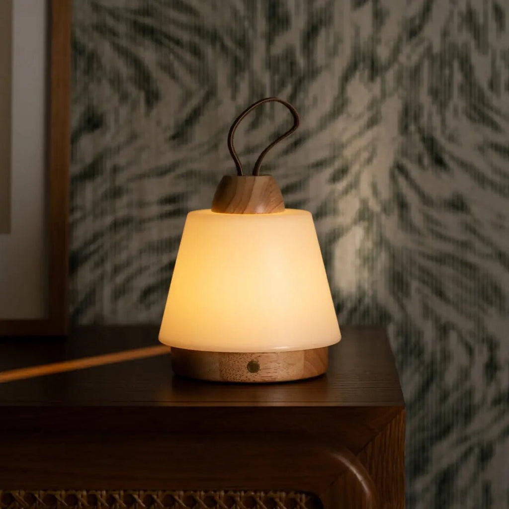 Liv Lichtbruin Oplaadbare Lamp | Leren band, dimbaar en 3 lichtmodi